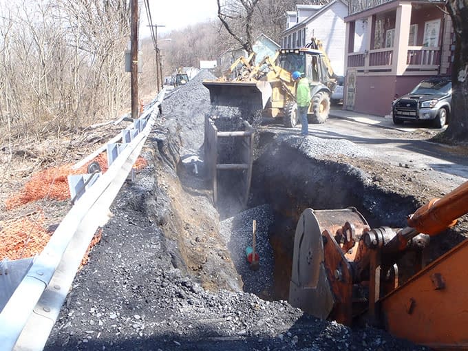 Digging the Glendon Borough sewage extension