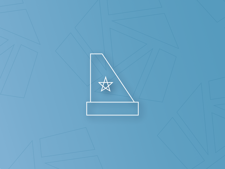 Award lined icon on light blue gradient background